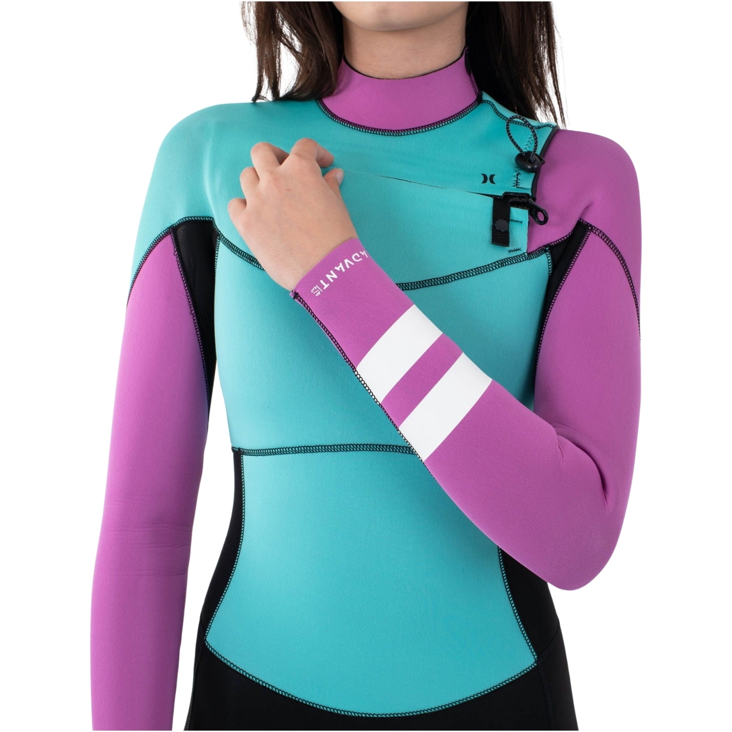 Hurley Frauen Advant 4/3mm Brustreißverschluss Neoprenanzug WFS0013403 - Pistachio